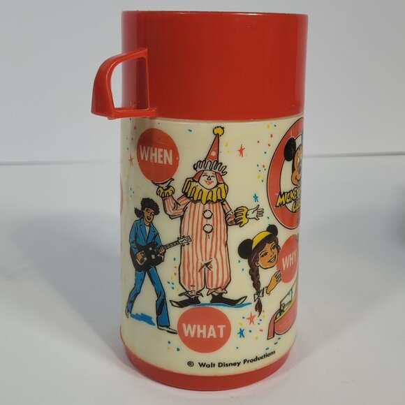 Disney Mickey Mouse Club Vintage Metal Lunchbox With Matching Thermos 1970s - Picture 16 of 16